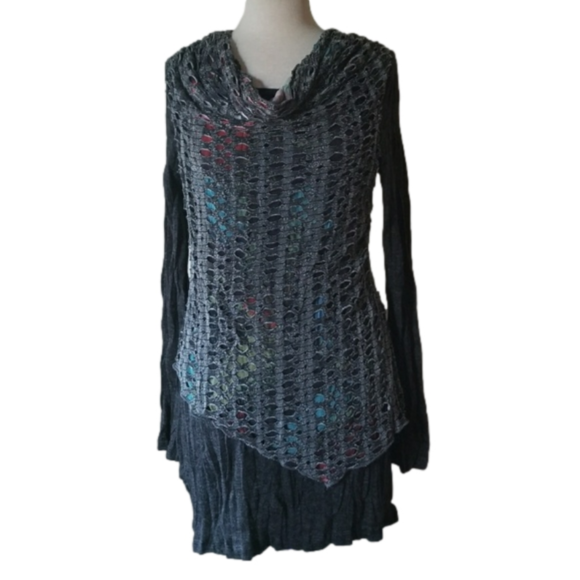 Sweaters - CLEARANCE Women's Distressed Pleated Sweater Tunic Top